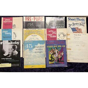 Lot of 11 Vtg Sheet Music Piano Books Wedding Pops Waltz Swing Duets Patriotic
